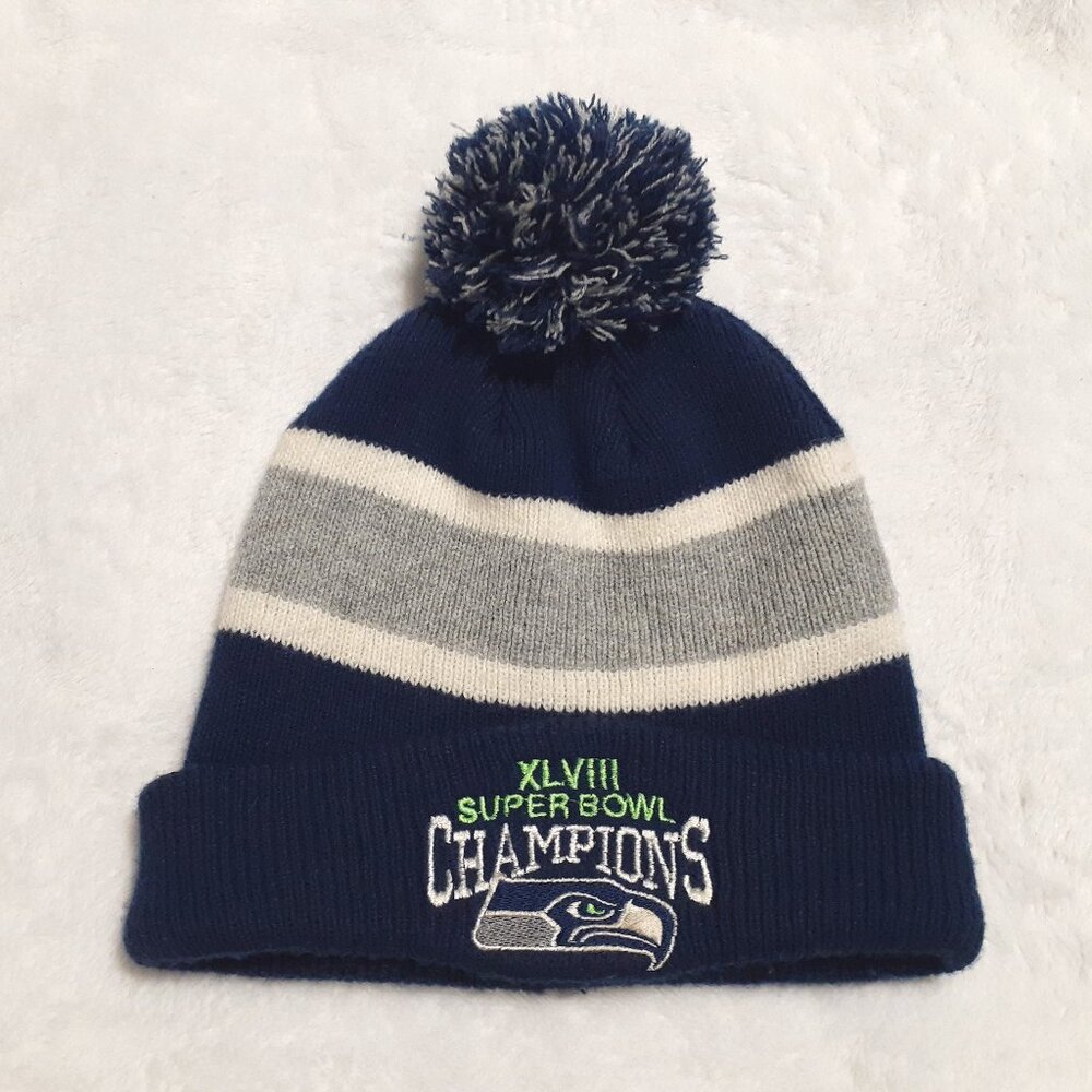 Seattle Seahawks Beanie Knit Hat Super Bowl XLVIII 48 NFL 2014